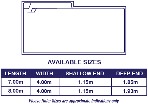 hayman pool outline and size chart