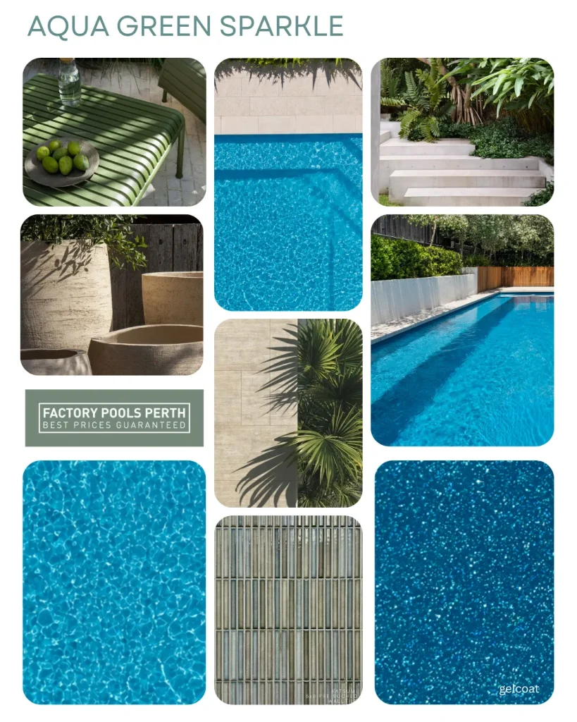 Aqua Green Sparkle - Inspirational Moodboard