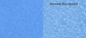 Bermuda Blue Sparkle colour swatch with water